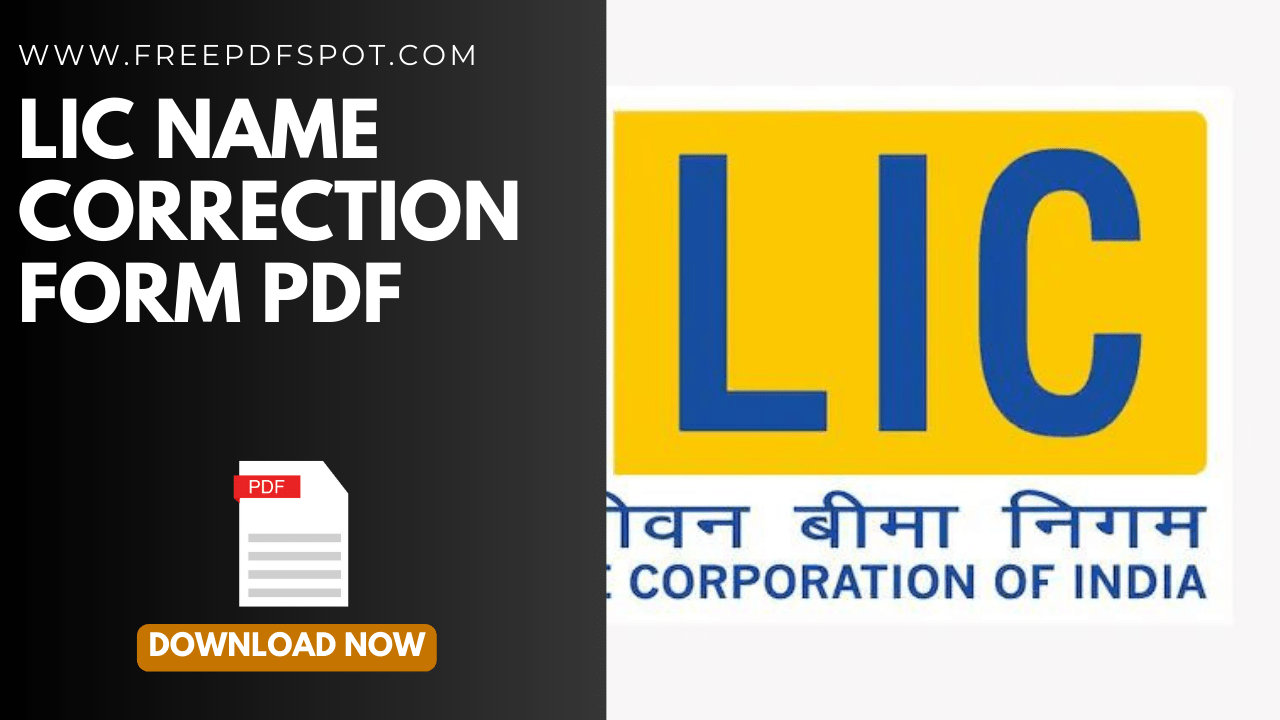 LIC Name Correction Form PDF