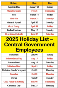 2025 holiday calendar pdf